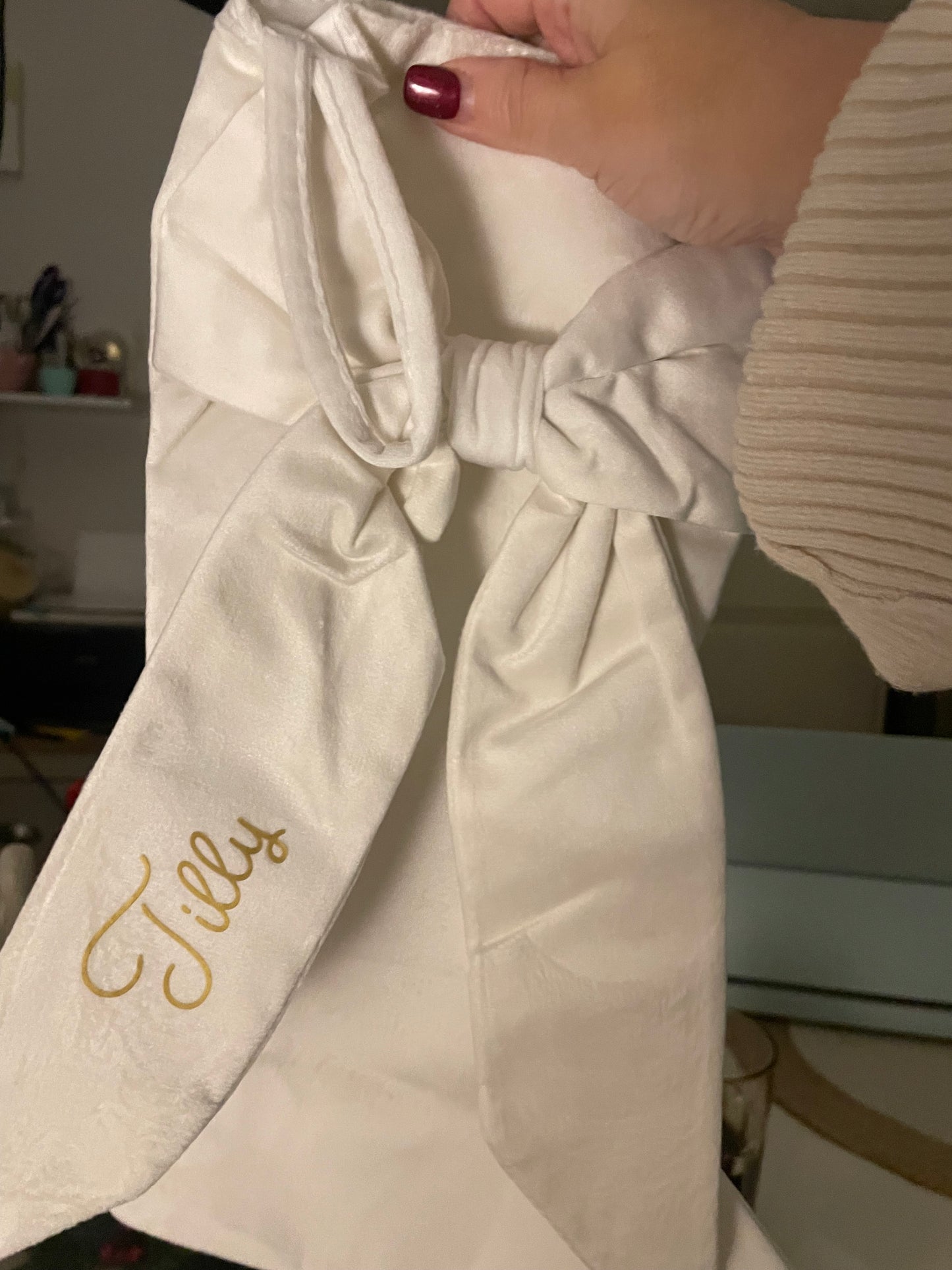 Bow Velvet Personalised Stockings