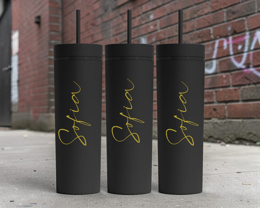 Personalised Skinny double walled cups