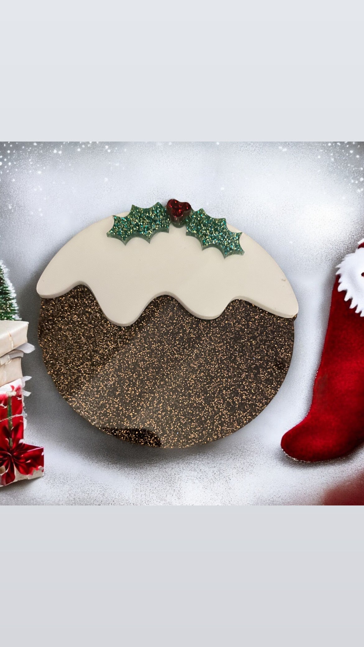 Christmas Pudding acrylic perosnalised Decoration