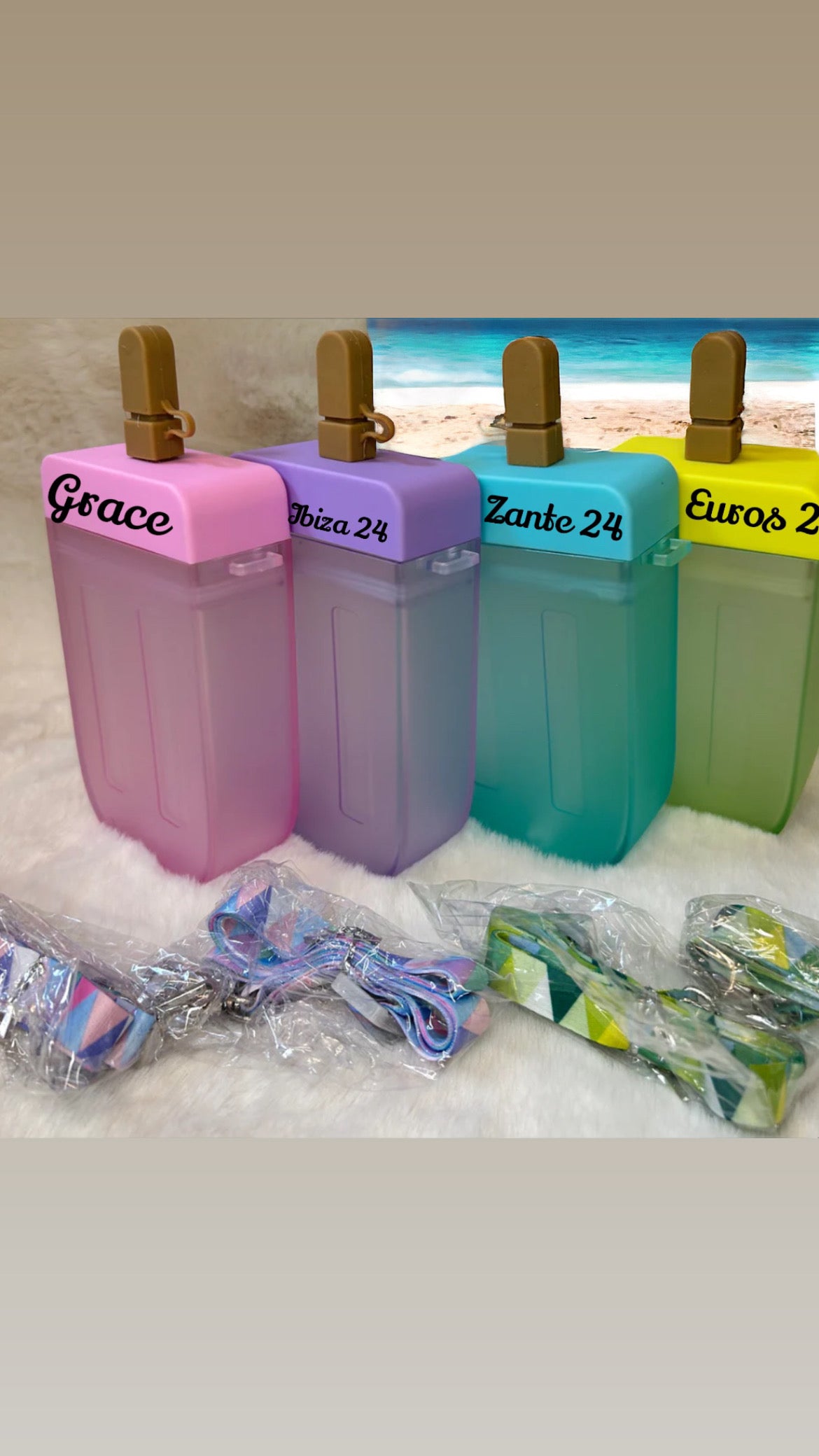 Lolly Water Drink Bottles with Strap