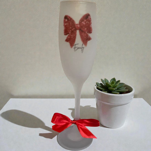 A glass opaque Champagne Glass Personalised