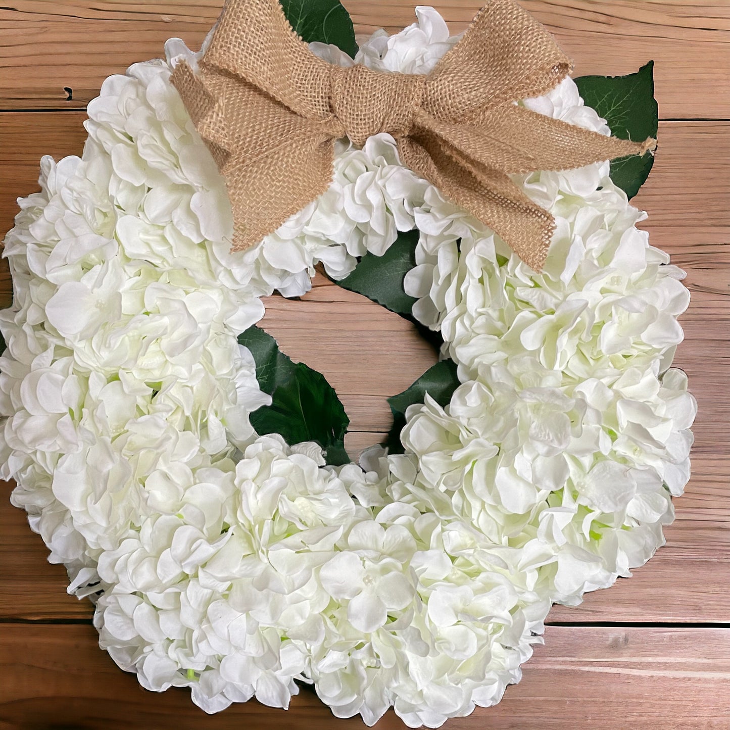 Artificial Hydrangea Cream Wreath