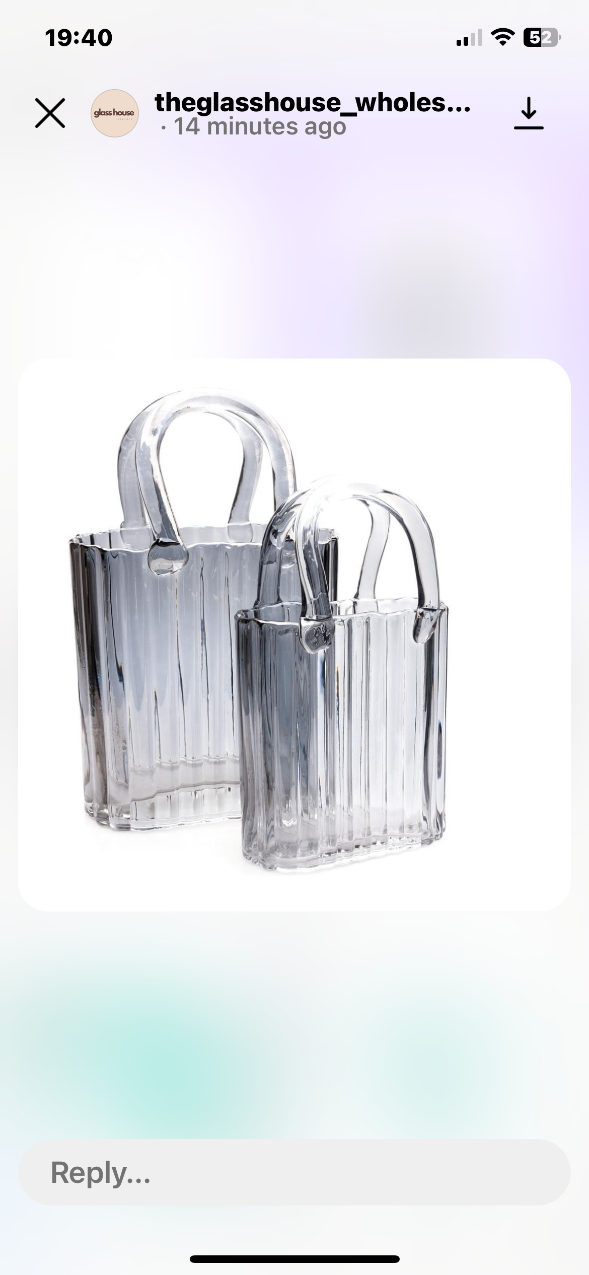 Smokey Grey Tote Bag Vases