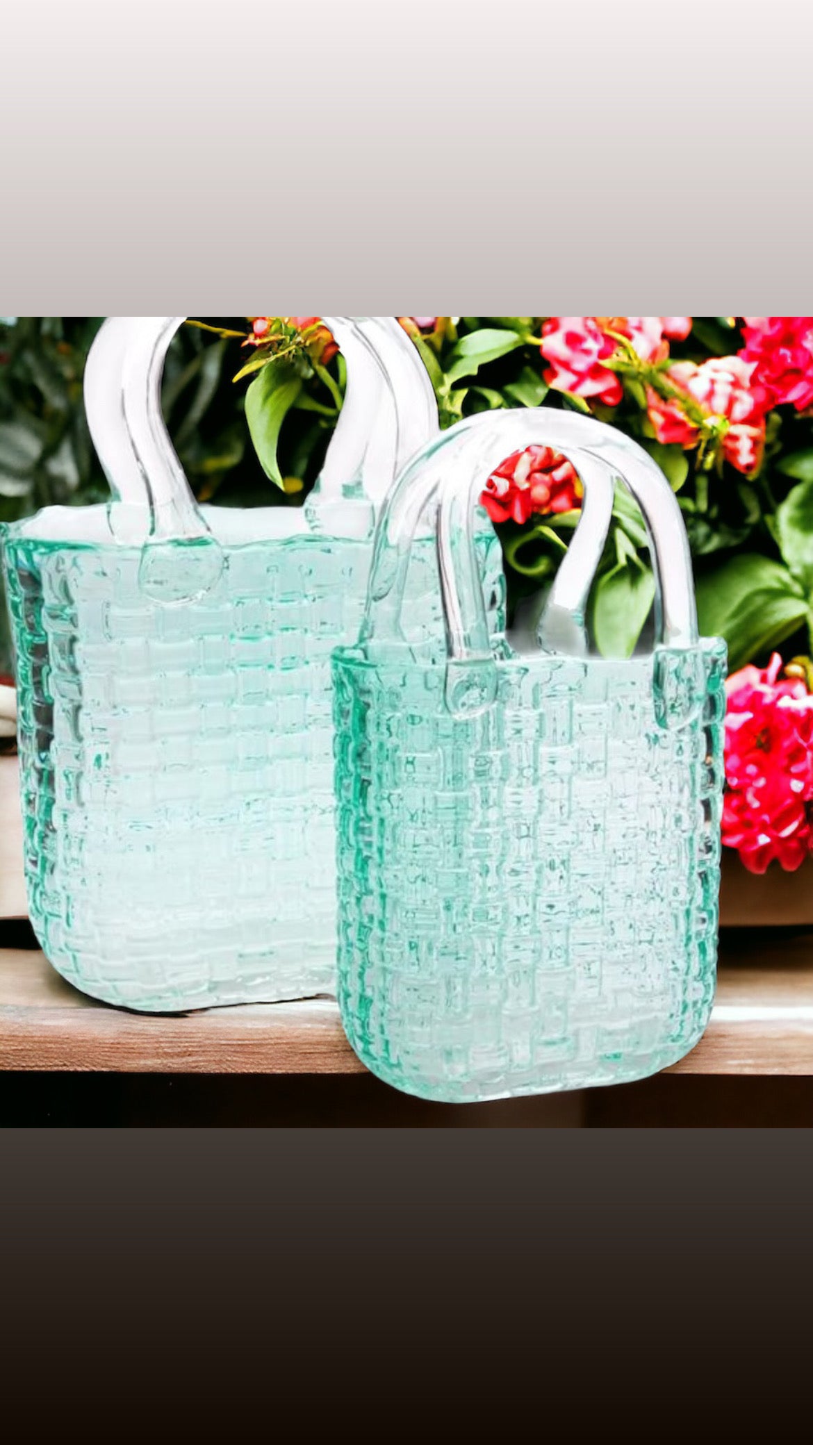 Glass Tote Bag Vases