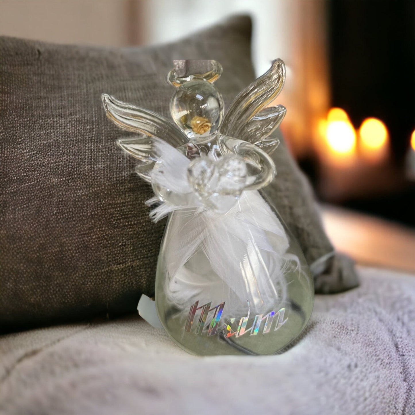 Angel Glass vases Christmas Memorial glass / dad / mum / grandparents special person