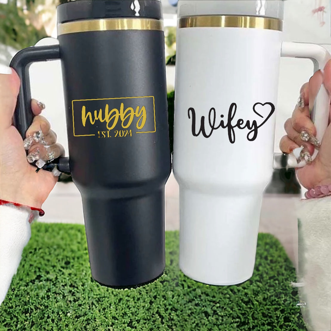 40oz Insulated Hubby and Wifey Cups