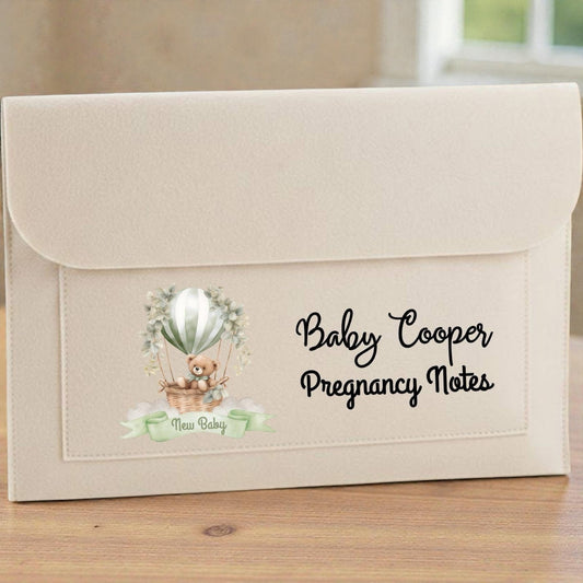 Pregnancy Notes Felted Wallet Folders Personalised
