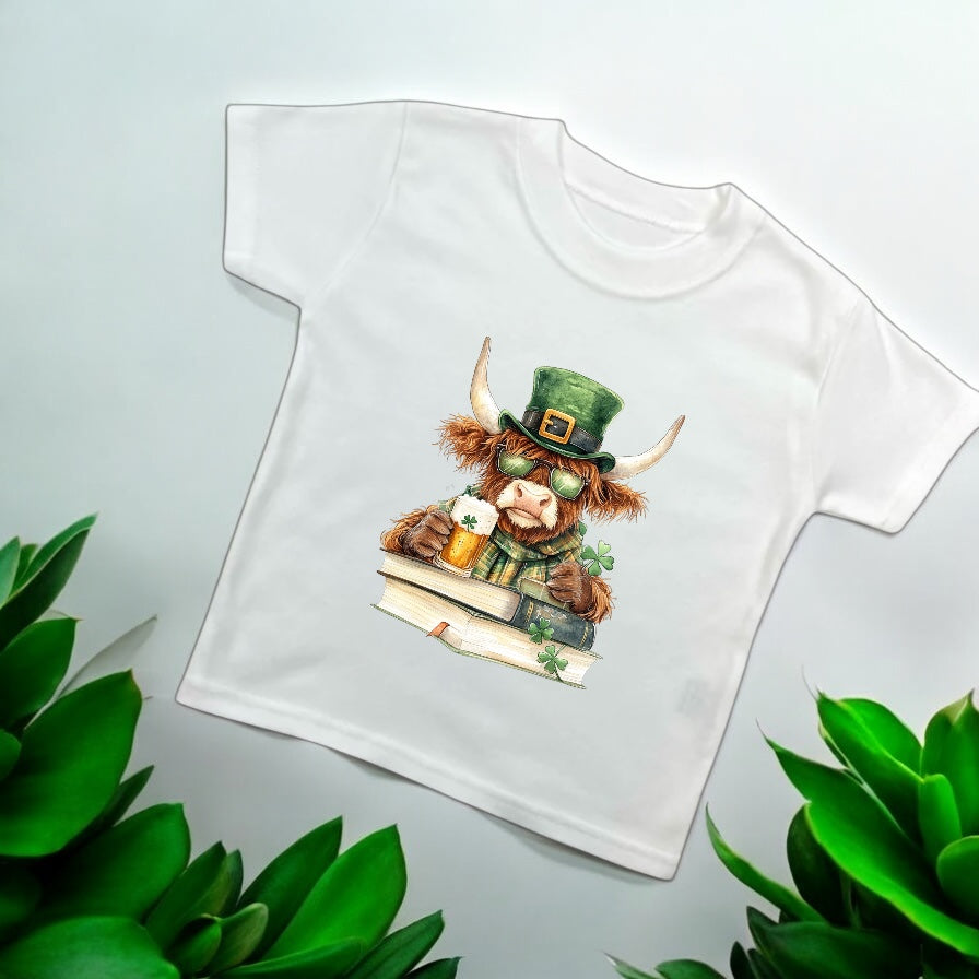 ST Patrick Themed  T shirt Heather the Cow / Children’s Personalised