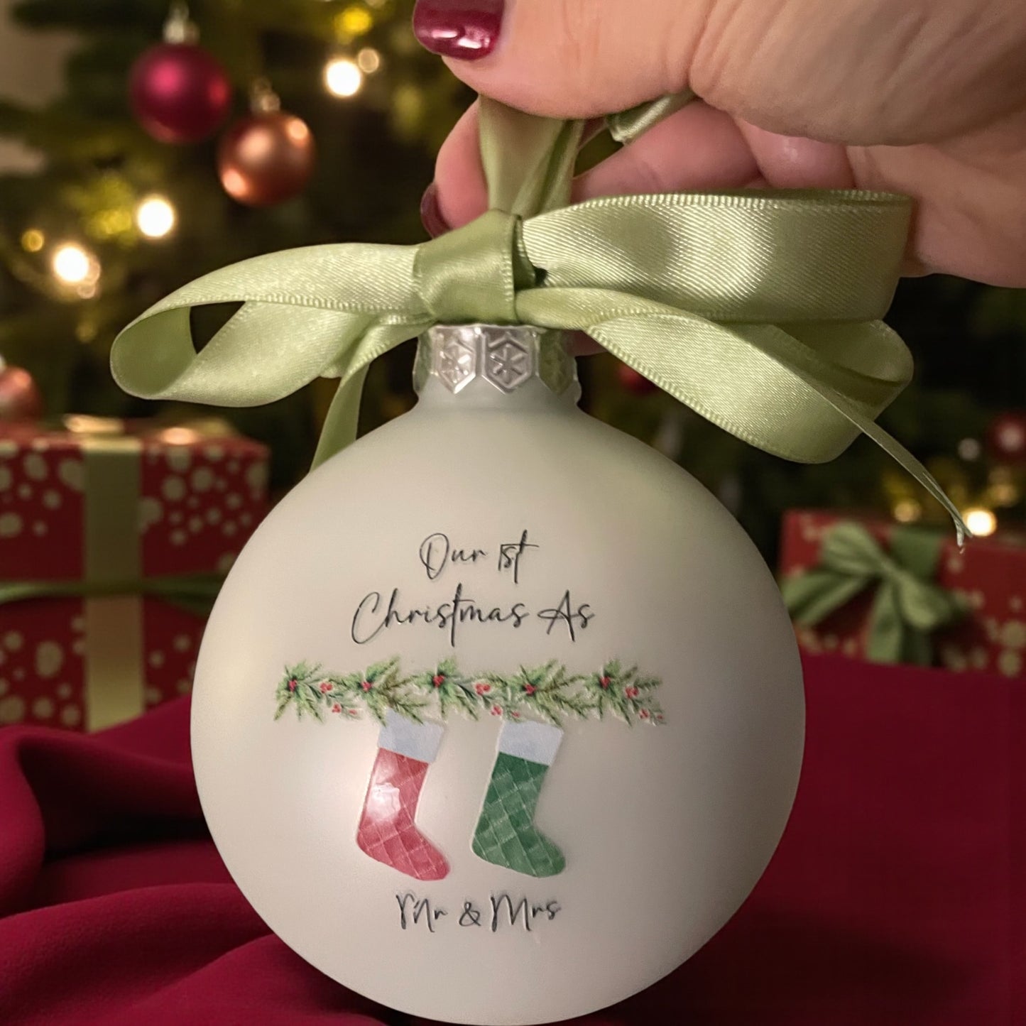 First Christmas Keepsake Bauble Mr & Mrs Glass