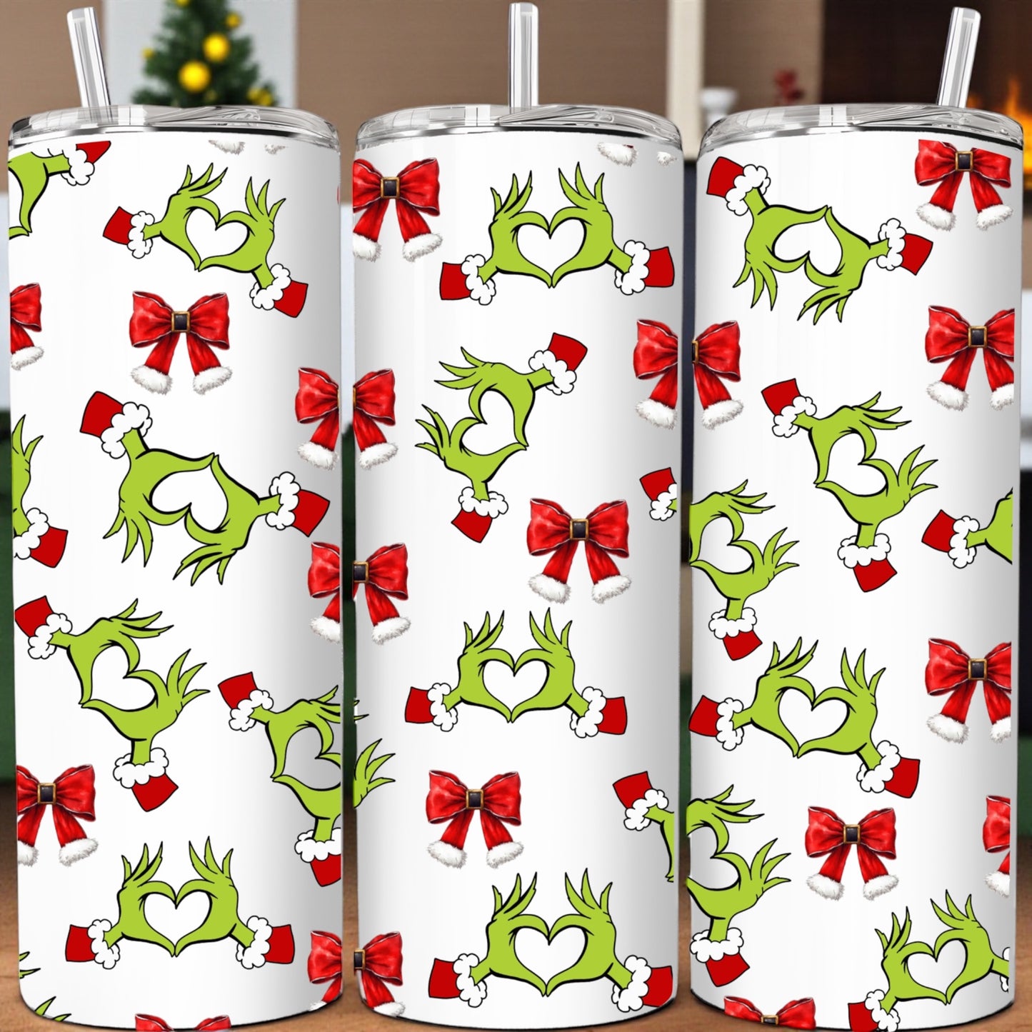 Bow and Grinchy Christmas Insulated Cup 20oz