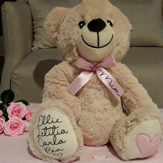 Mothers Day Personalised Bear with children’s names on