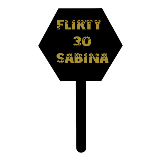 Flirty 30 cake Topper personalised