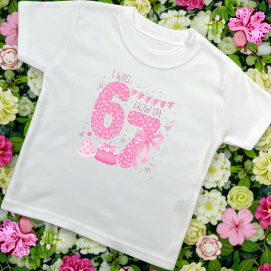 I was 6 no I am 7 Birthday T shirt