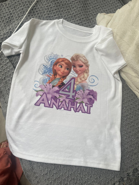 Frozen Inspired Birthday T Shirt Personalised