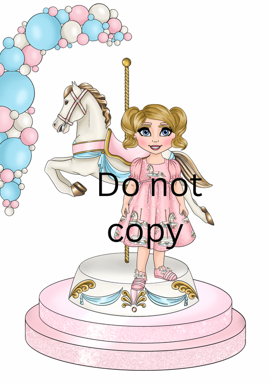 Carousel Theme Giant Egg and water Bottle / Fillable