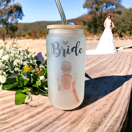 Bride Frosted Glass Beer Can