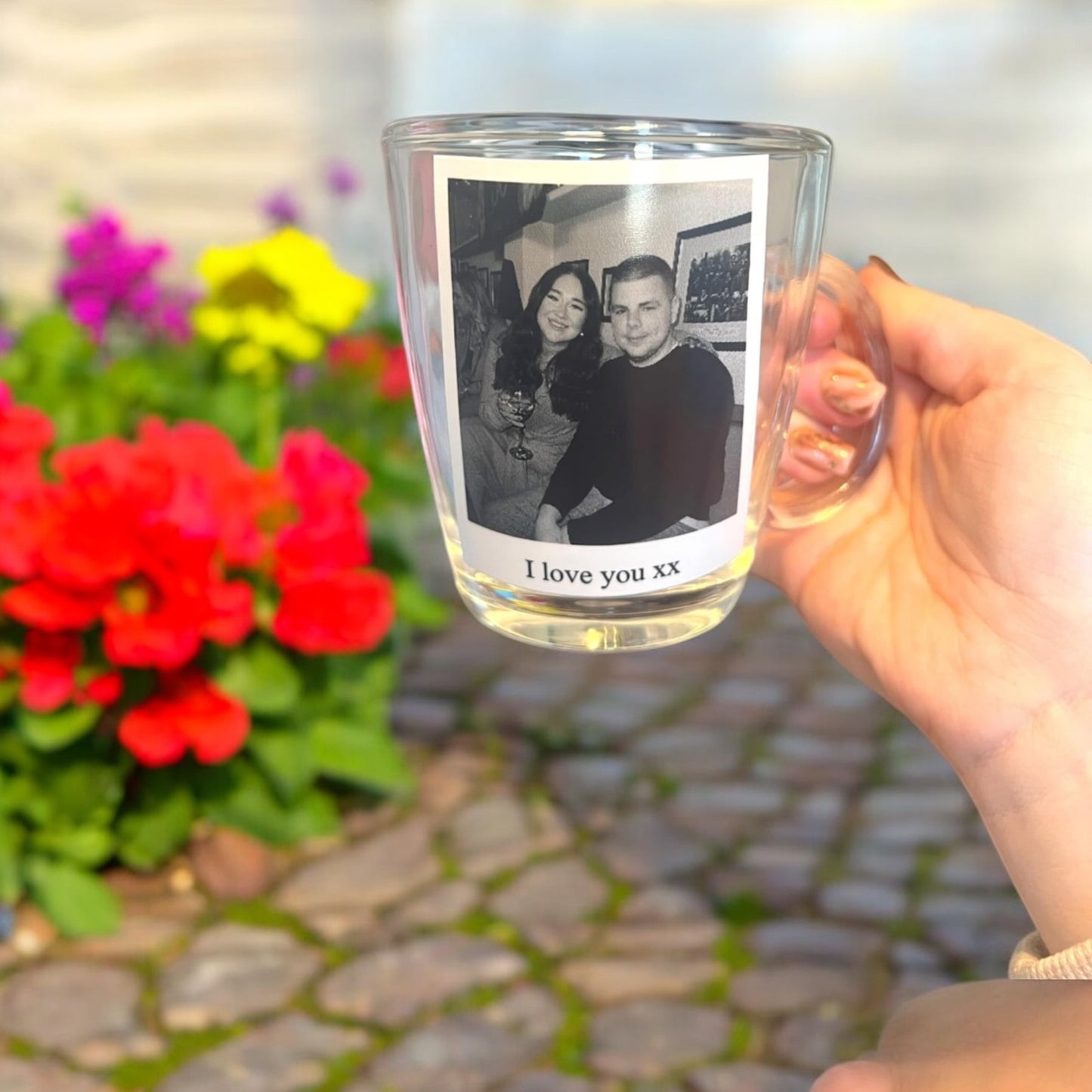 Glass Polaroid Cup Personalised / special moments