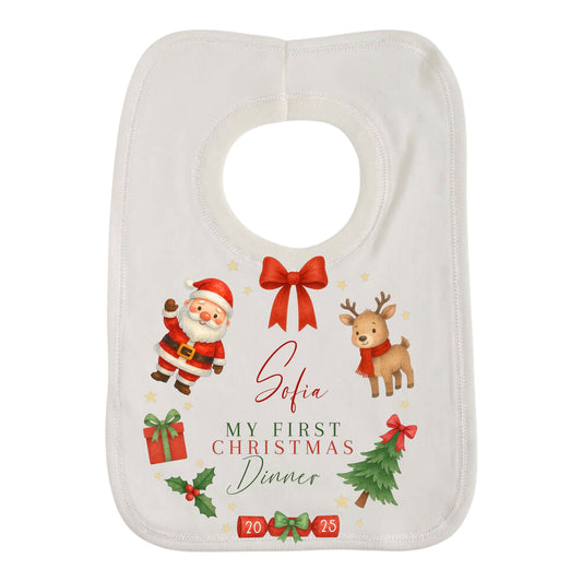 Babies First Christmas Dinner Bib