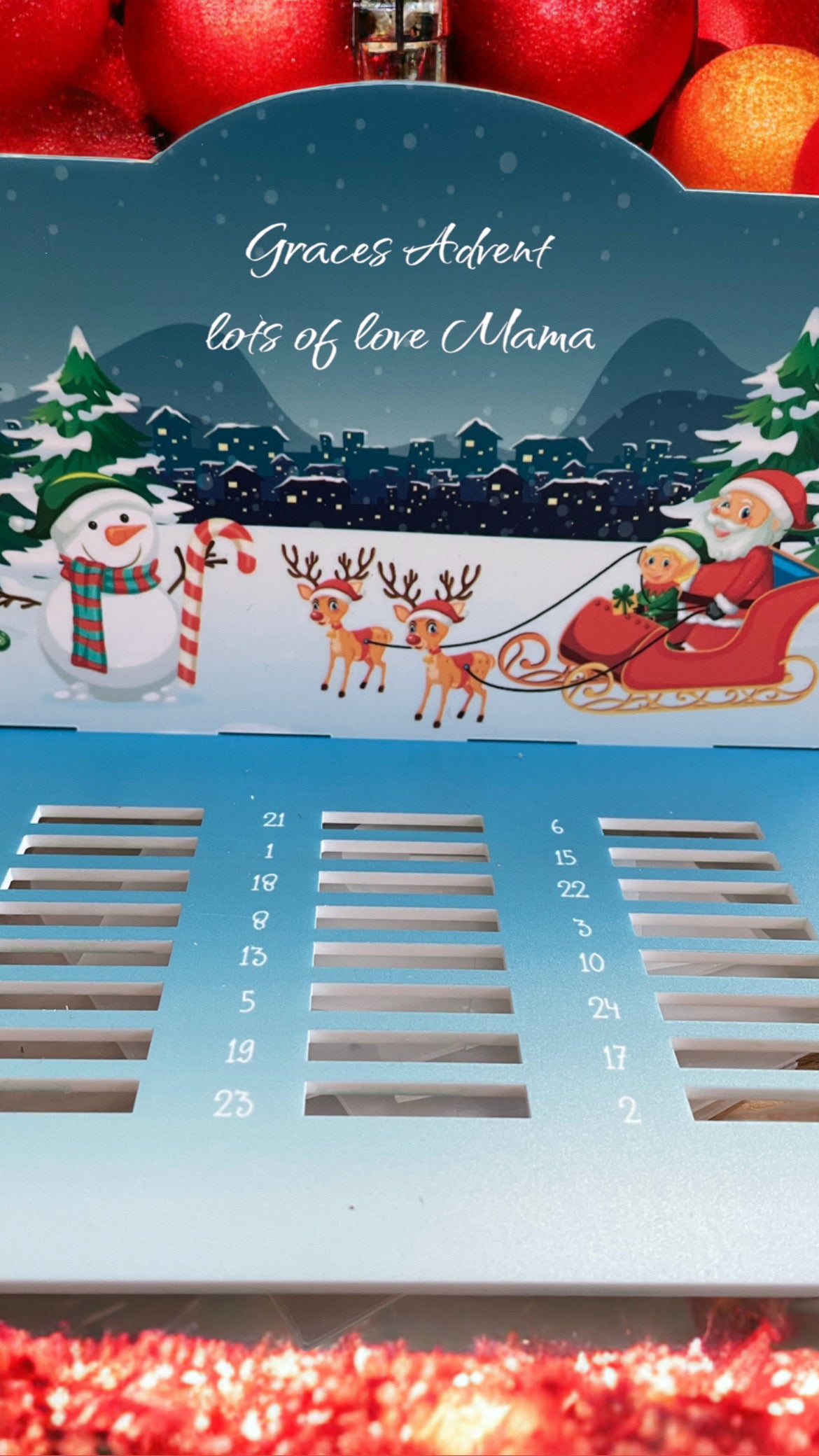 Acrylic Advent Coin Calender / personalised