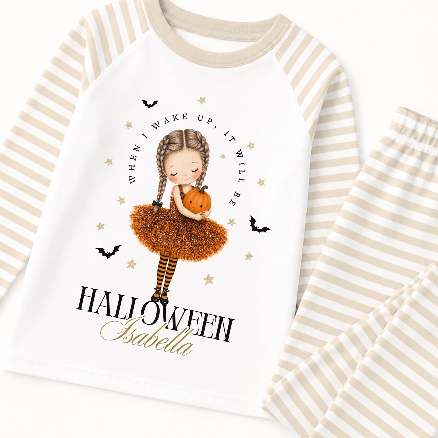 Personalised  when I wake up it will be Halloween pumpkin girl