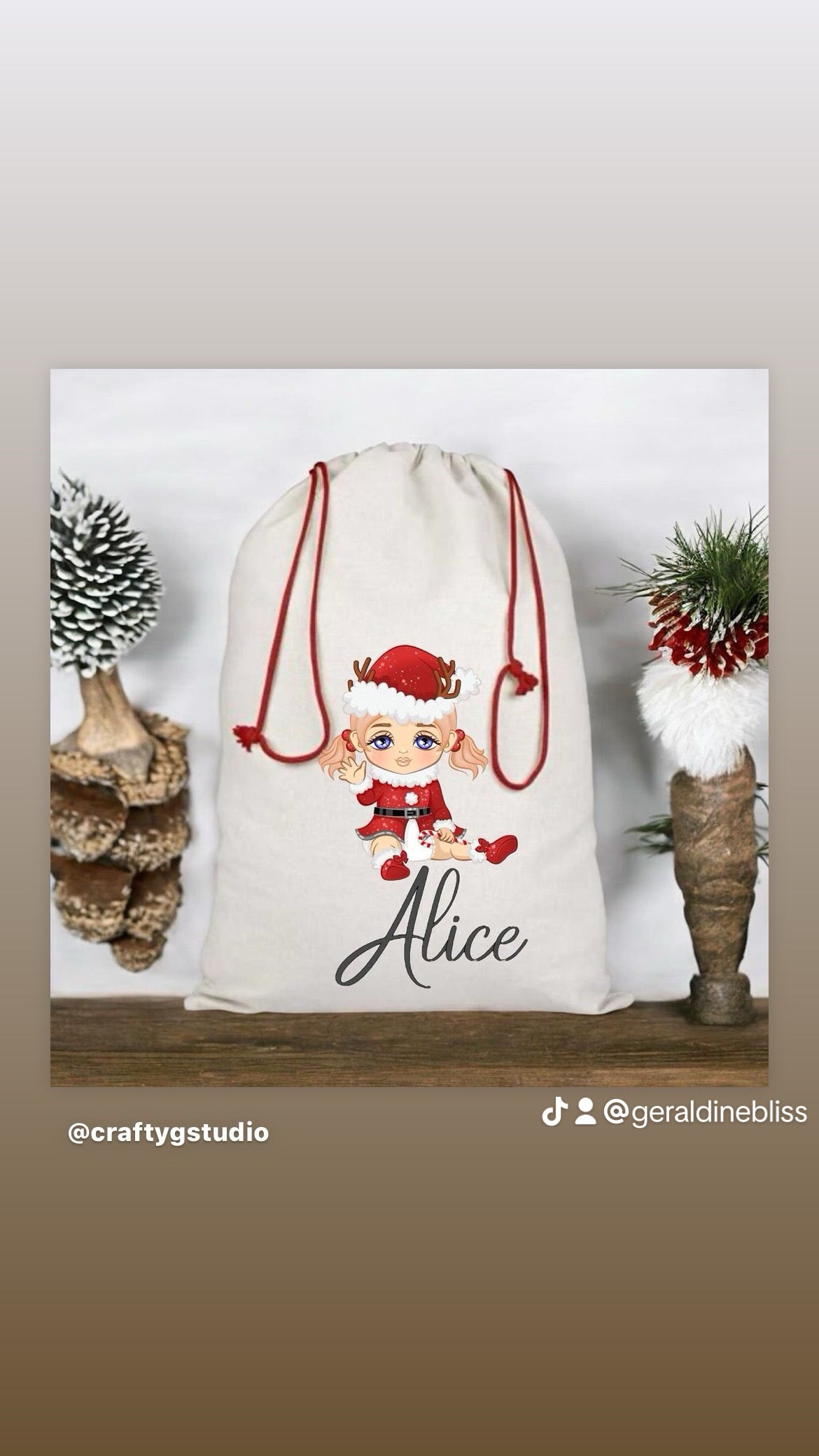 Santa Baby Sack / Personalised /Girls