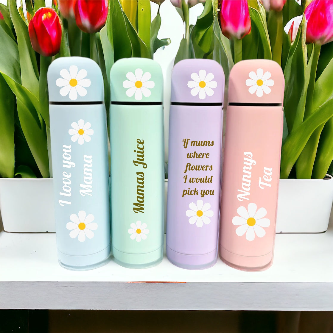 Personalised Daisy Flasks