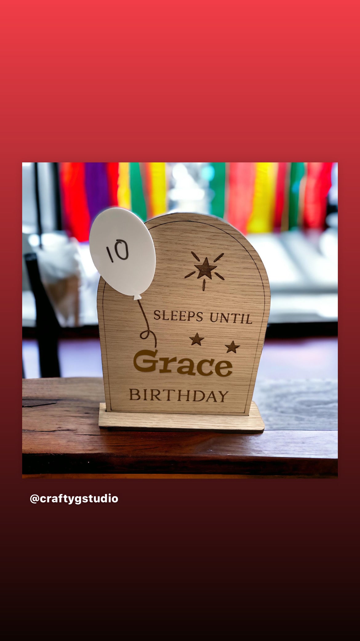 Birthday wipeable countdown board