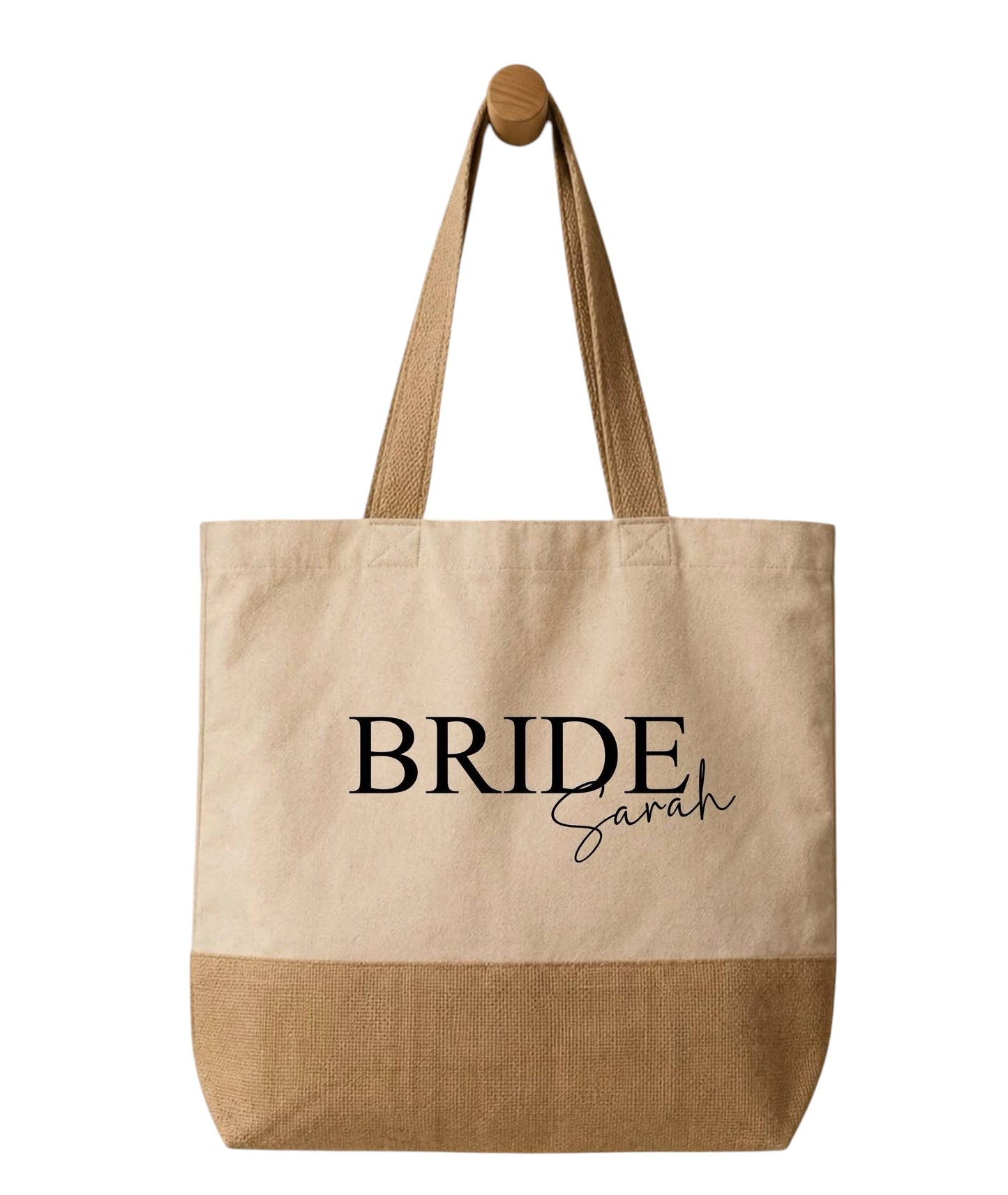 Bride large canvas bag personalised