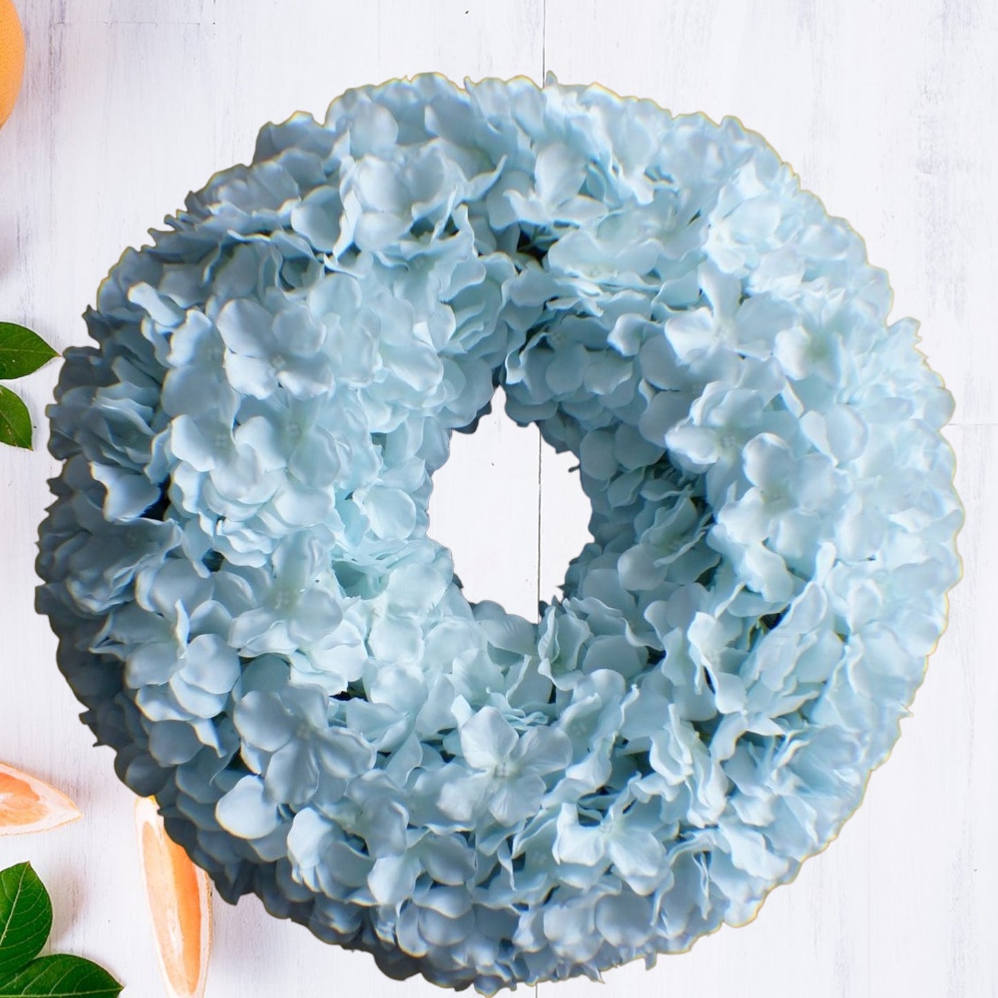 Artificial Baby Blue Hydrangea Wreath