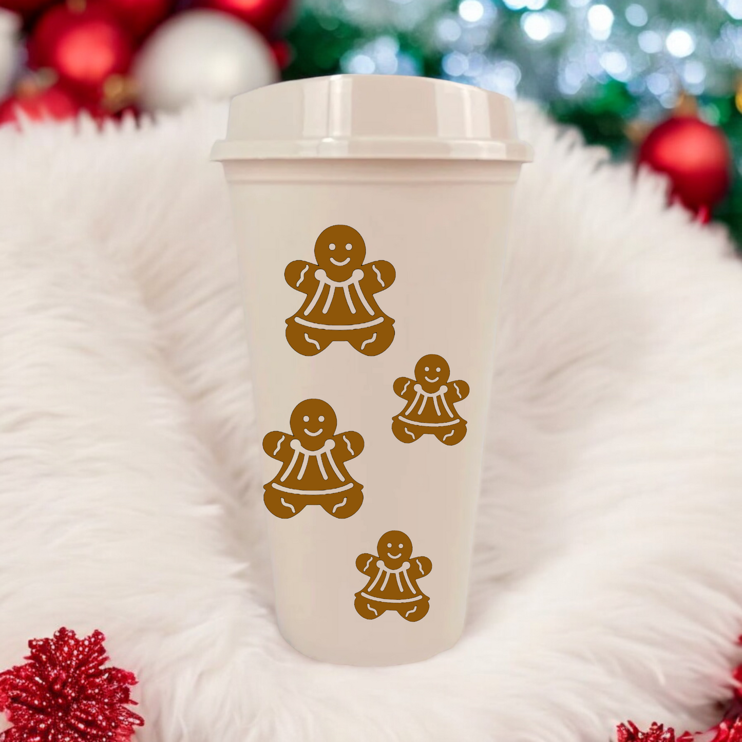 Gingerbread Hot Drink cup can be personalised