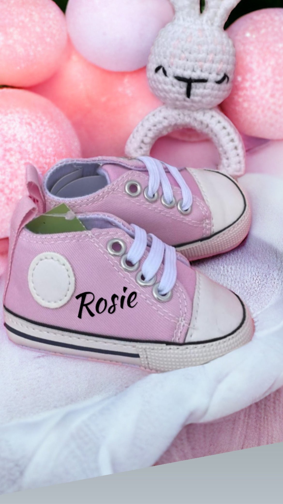 Personalised Baby Boots with Bunny in Magnetic Gift Box