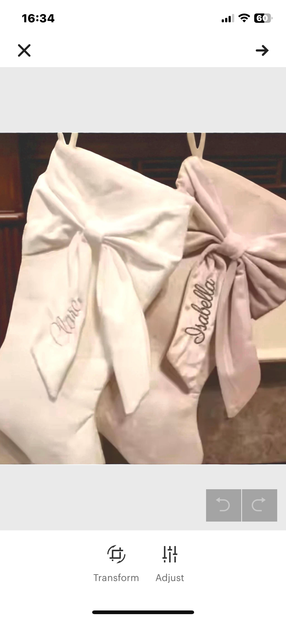 Bow Velvet Personalised Stockings