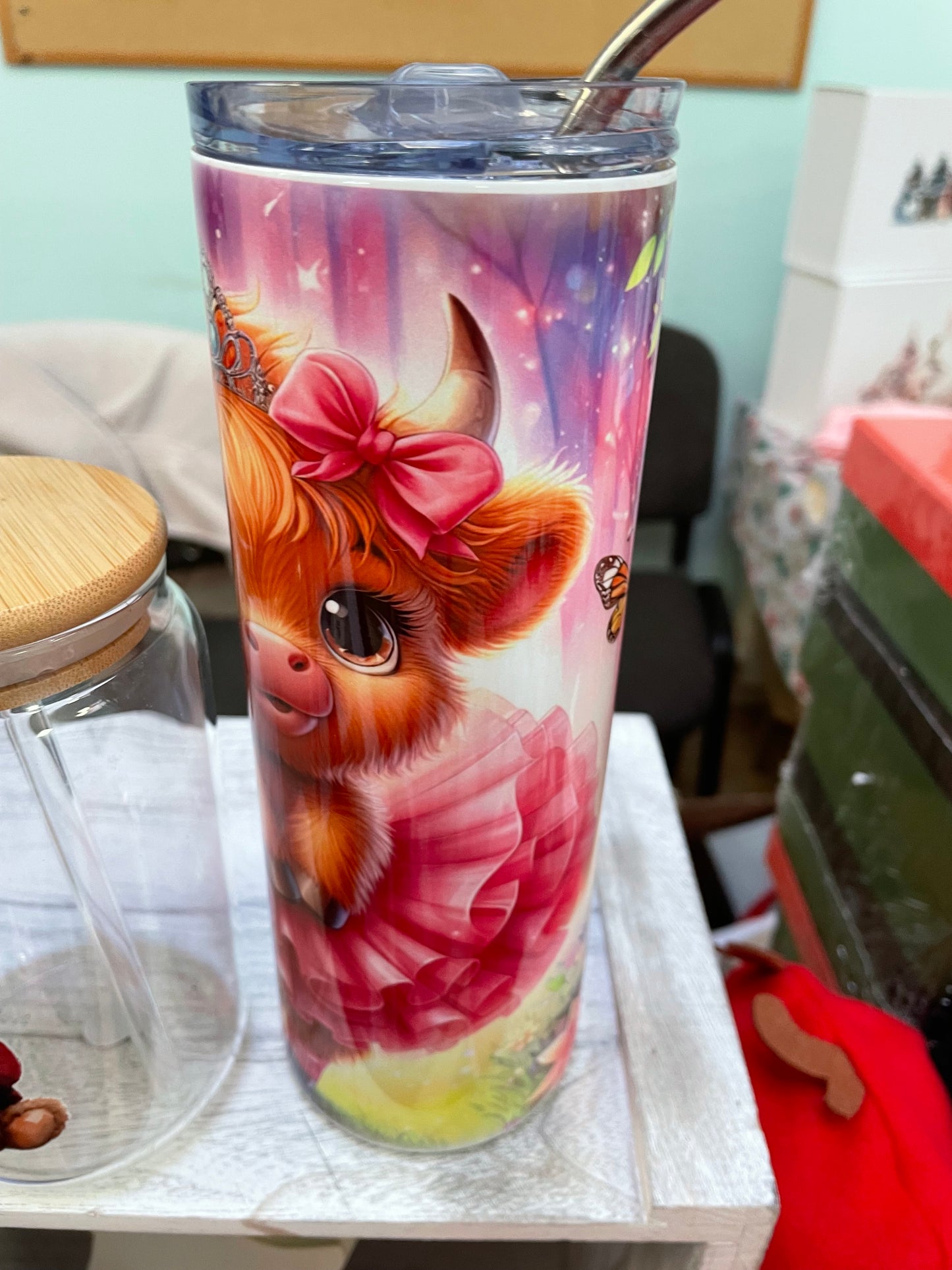 Insulated 20oz skinny Highland cow Cup