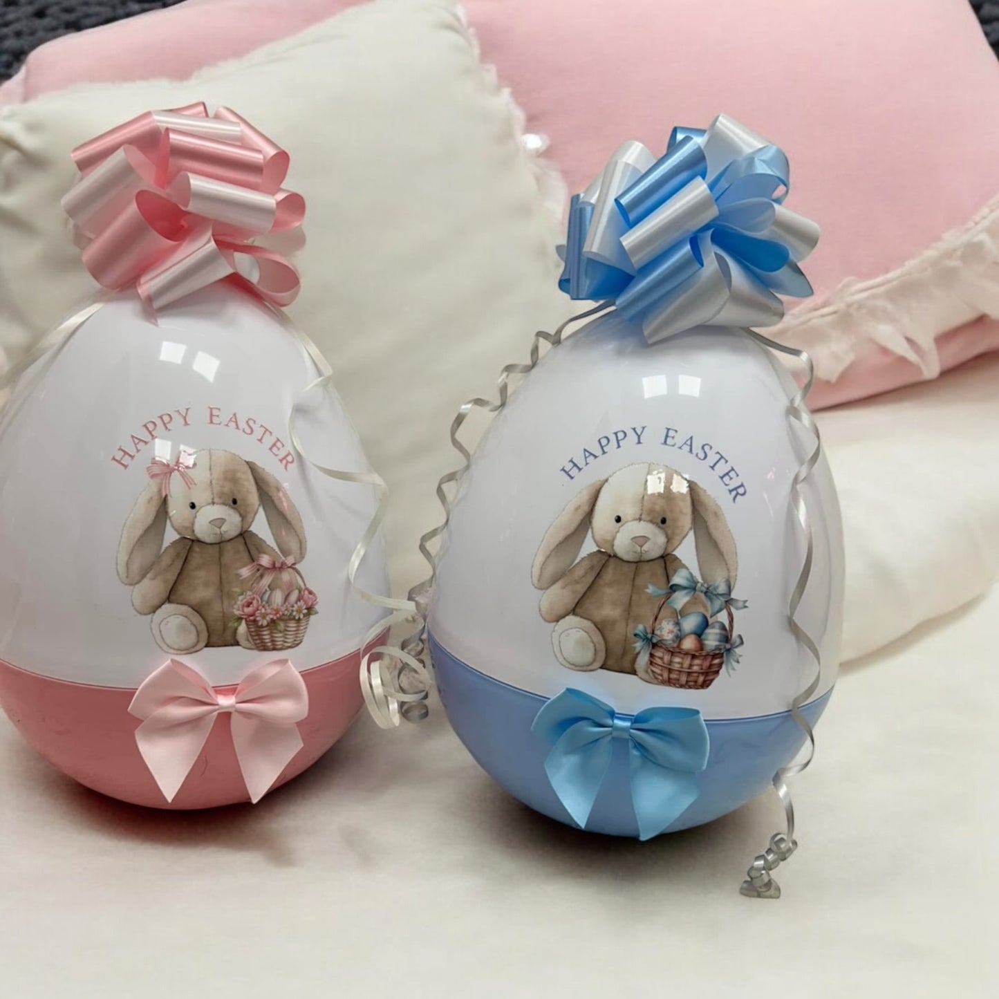 Giant Bunny Easter Egg matching 16oz cup and egg holder / Personalised