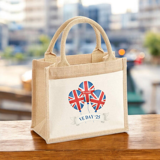 VE Day Balloon Mini Jute Bag