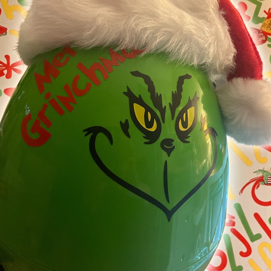 Jumbo Grinch Fillable Plastic Egg with Santa Hat personalised