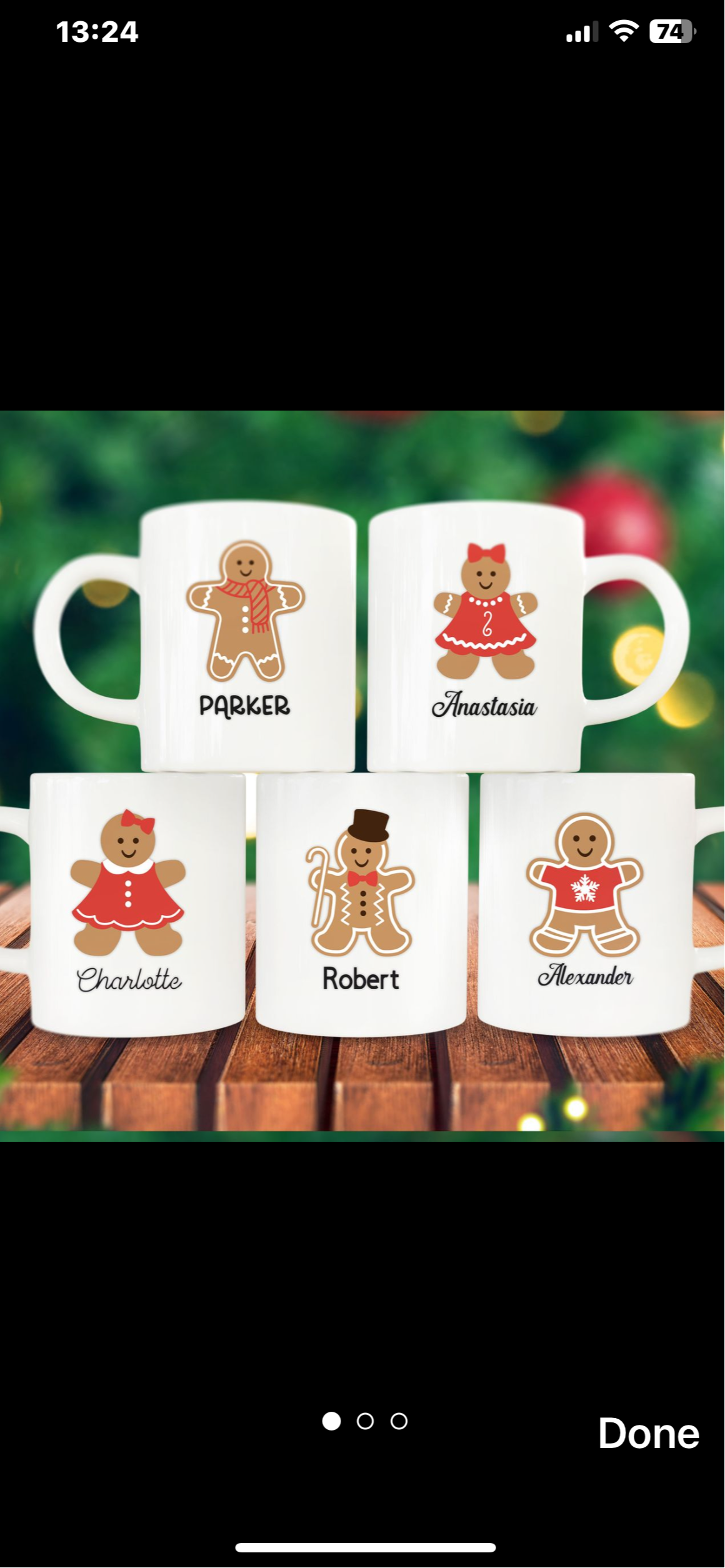 Personalised  mugs with a gingerbread theme
