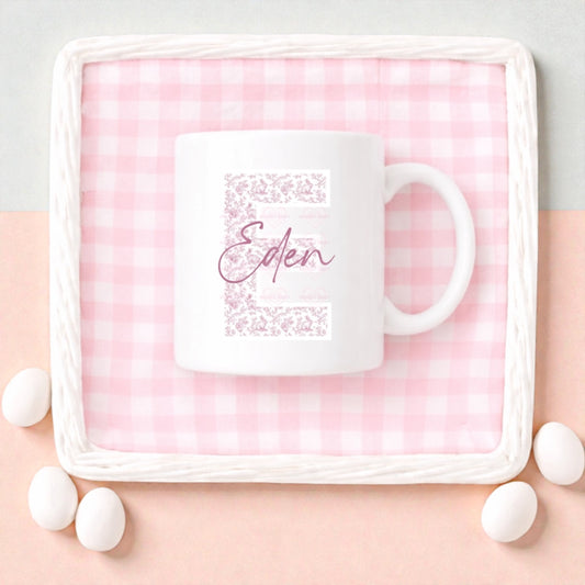 Vintage Easter Initial Mugs Personalised