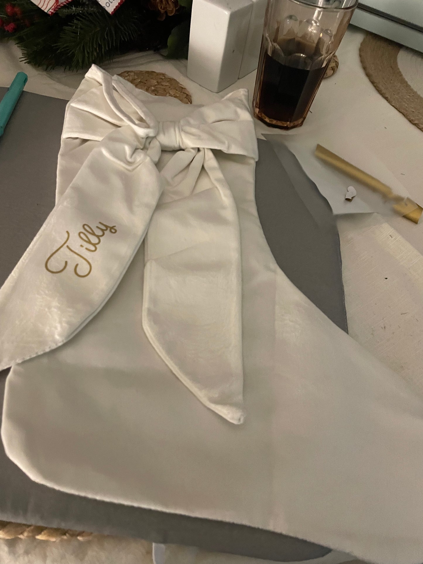 Bow Velvet Personalised Stockings