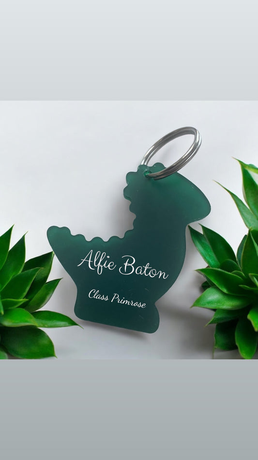 Dino Bag Tags Acrylic Personalised / back to school