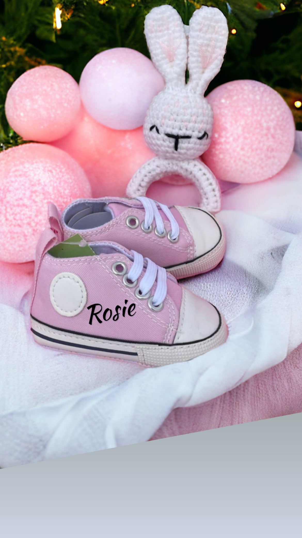 Personalised Baby Boots with Bunny in Magnetic Gift Box