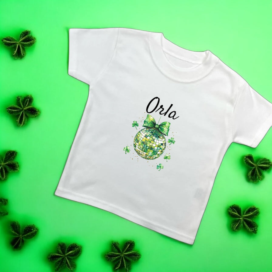 ST Patrick Themed Disco Ball T shirt / Children’s Personalised