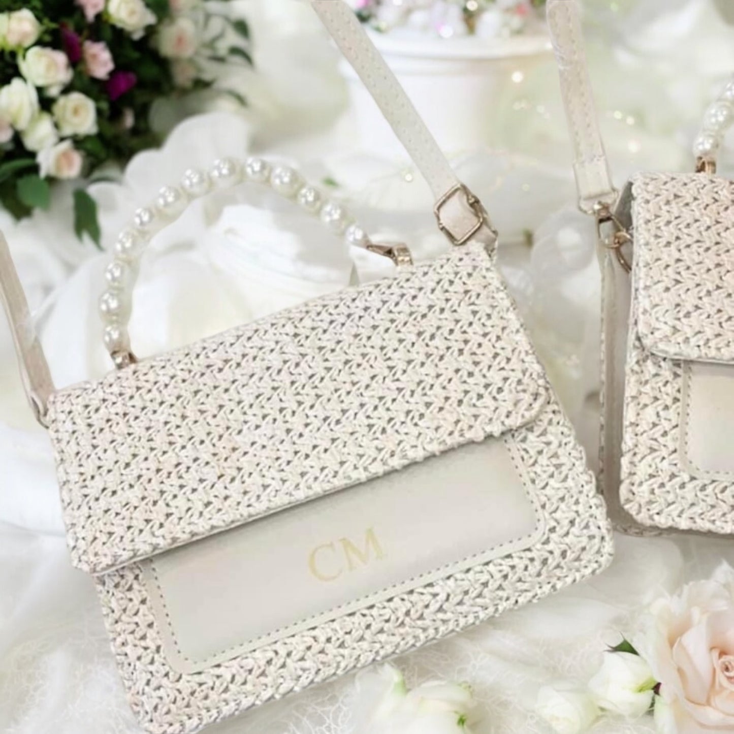 pearl Handle Personalised bag / mother of the bride bag / bride bag