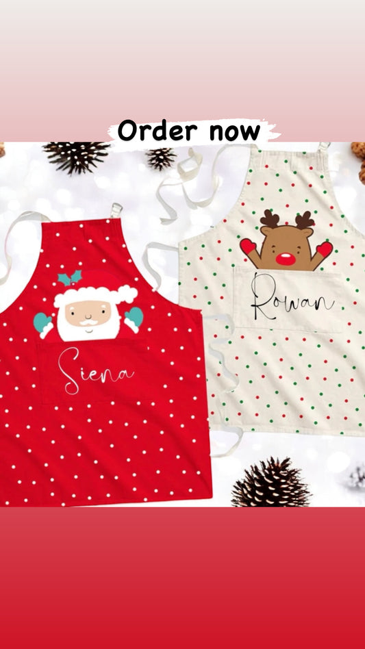 Aprons Childrens Christmas Personalised