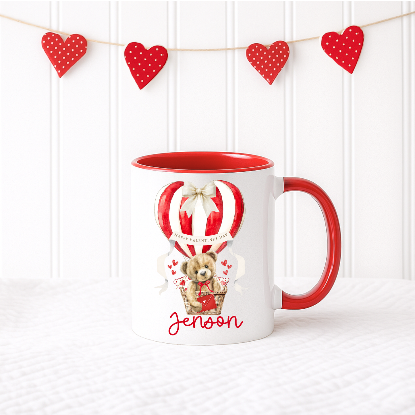 Valentines Air Balloon Mug Personalised