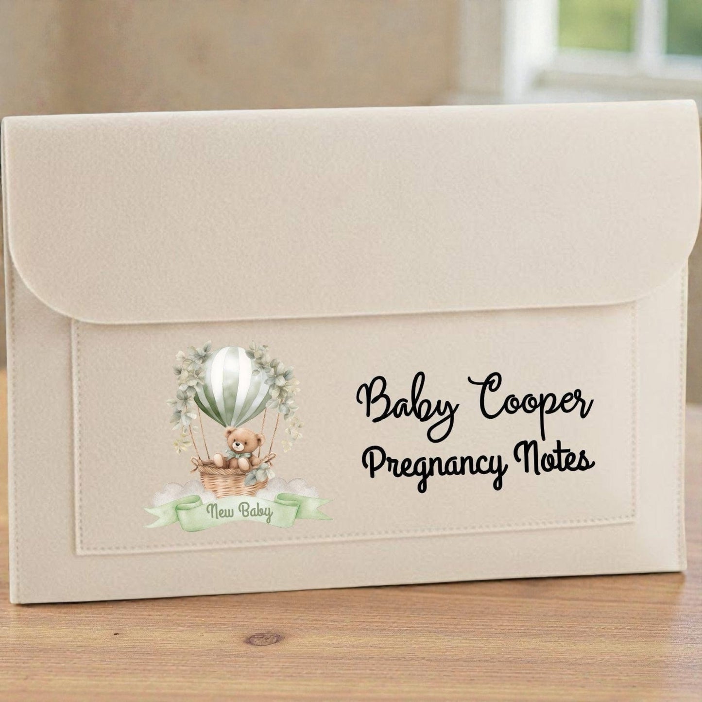 Pregnancy Notes Felted Wallet Folders Personalised