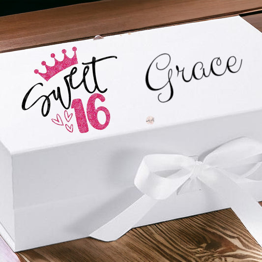 Sweet 16 Glass and Keepsake Box