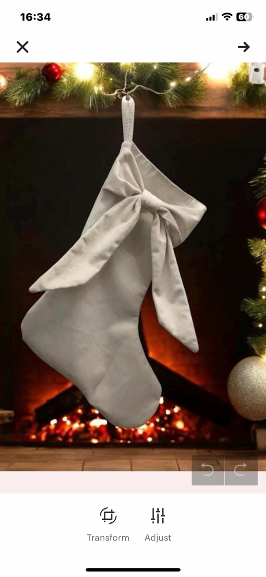 Bow Velvet Personalised Stockings