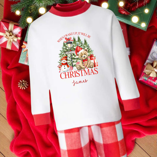 When I wake it will be Christmas PJS