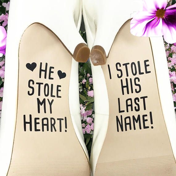 Bride Wedding Shoe Decals / Bride outfit